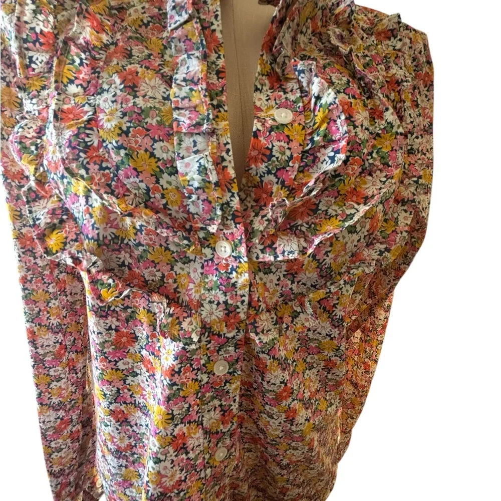 J.Crew Liberty Multicolor Floral Women's Blouse - Picture 2 of 6